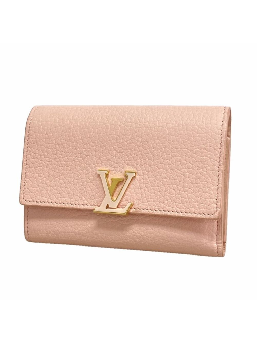 Louis Vuitton Trifold Wallet Taurillon Portefeuille Capucines Compact Jasmine